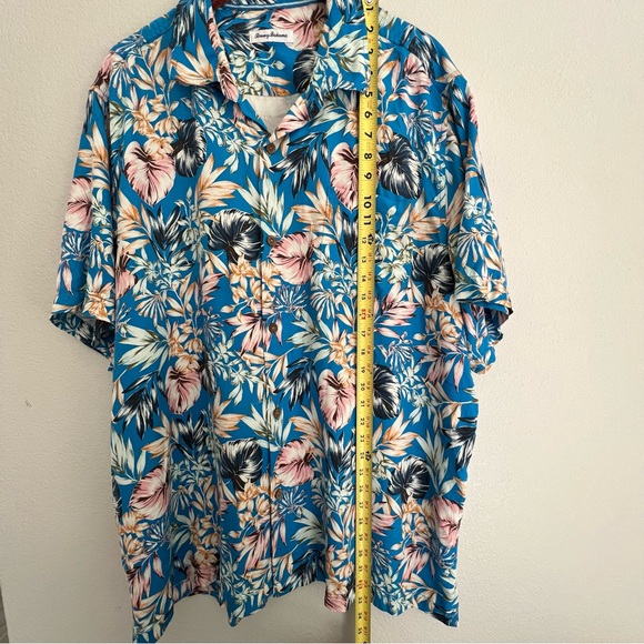 Tommy Bahama Uluhu Fronds Silk Camp Shirt XXL Picasso Blue - Picture 7 of 8